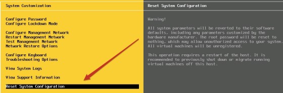 reset-esxi-configuration