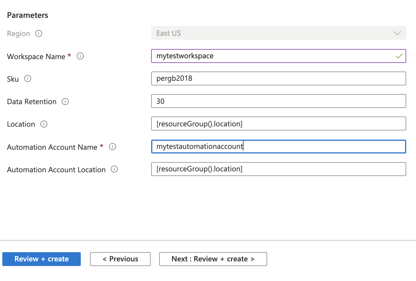 Azure Automation Account ARM Template