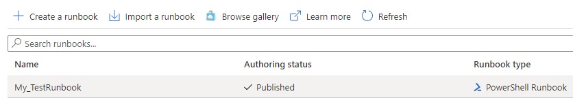 publish azure automation runbook