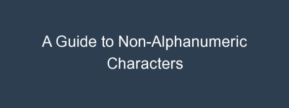 non alphanumeric characters screenshot